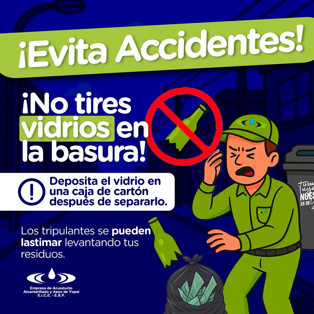 No botar vidrio