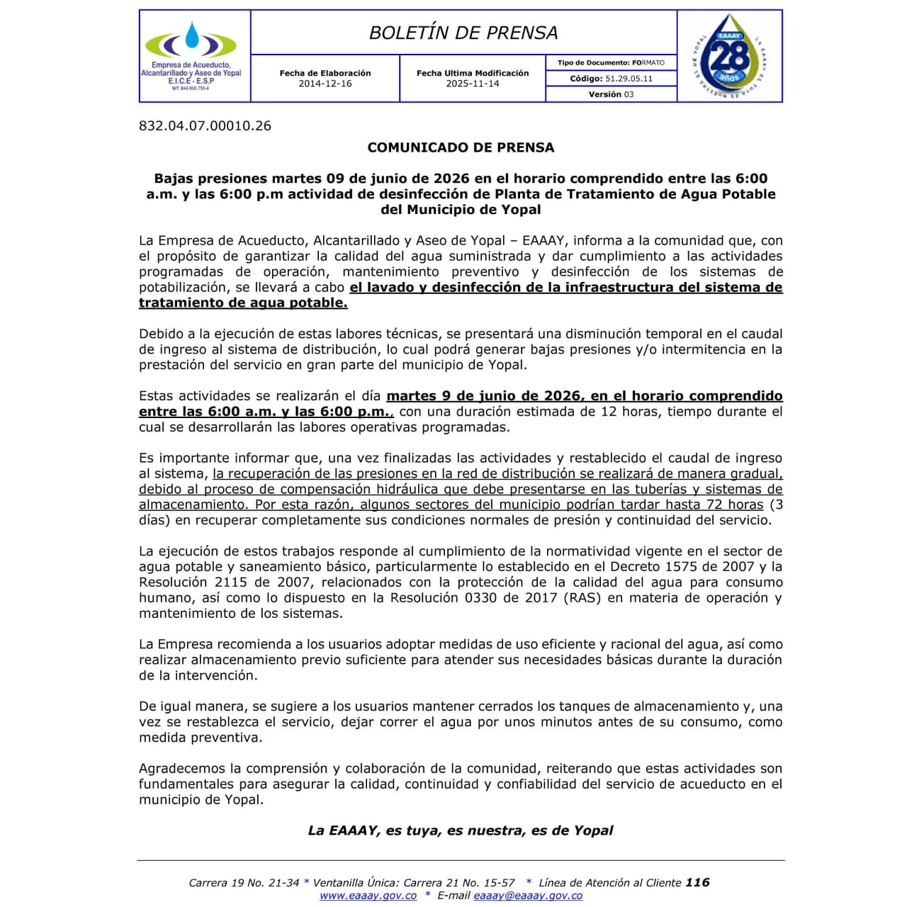 Comunicado